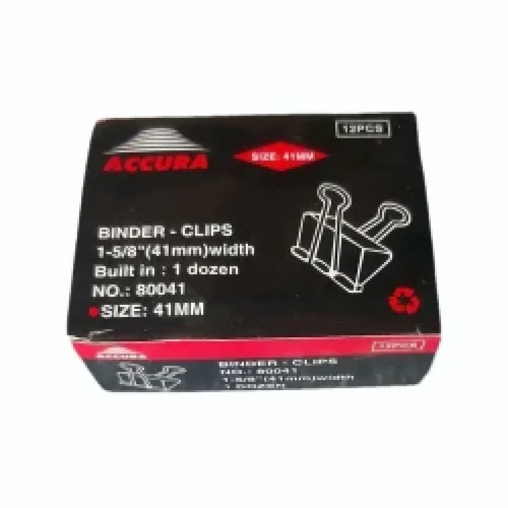 Binder Clip 41mm	Black Box Pkg