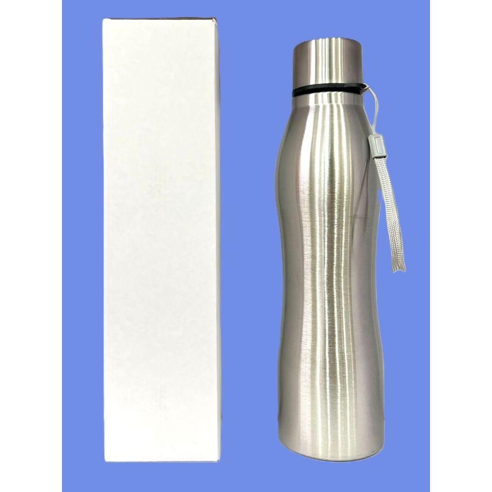 Cylinder Stainless Steel Water Bottle with Strip 1 Litter Box Pkg