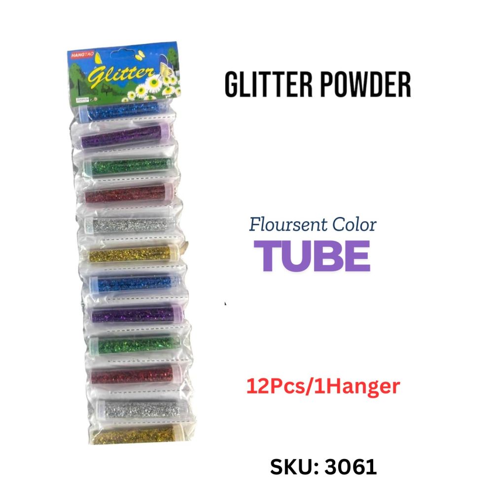 Glitter Powder	Tube Floursent Color Hanger Pkg