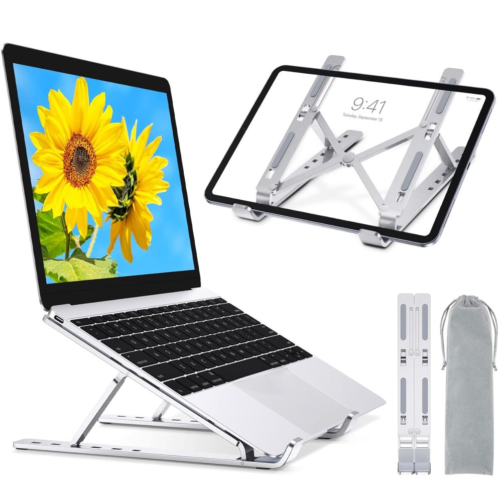 Laptop Stand Silver Aluminum Box Pkg