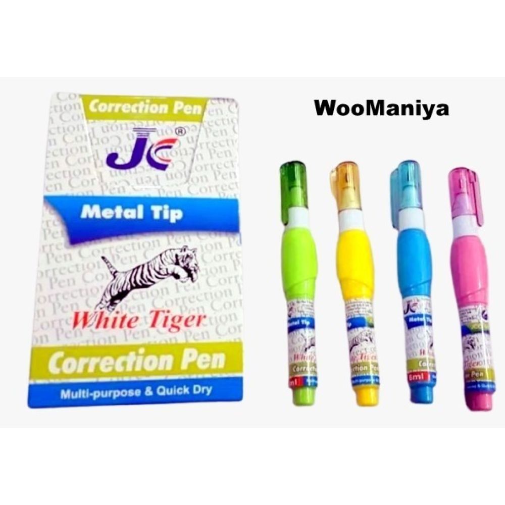 Correction Fluid Pen JCC-189	07ML White Tiger/Peacock Box Pkg