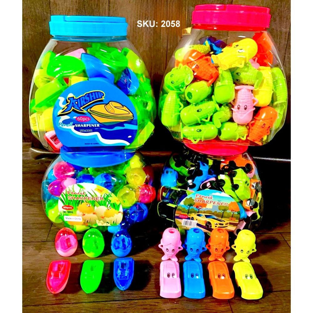 Sharpener BALL-CORN-AIRSHIP-EGG-CAR Zar Pkg