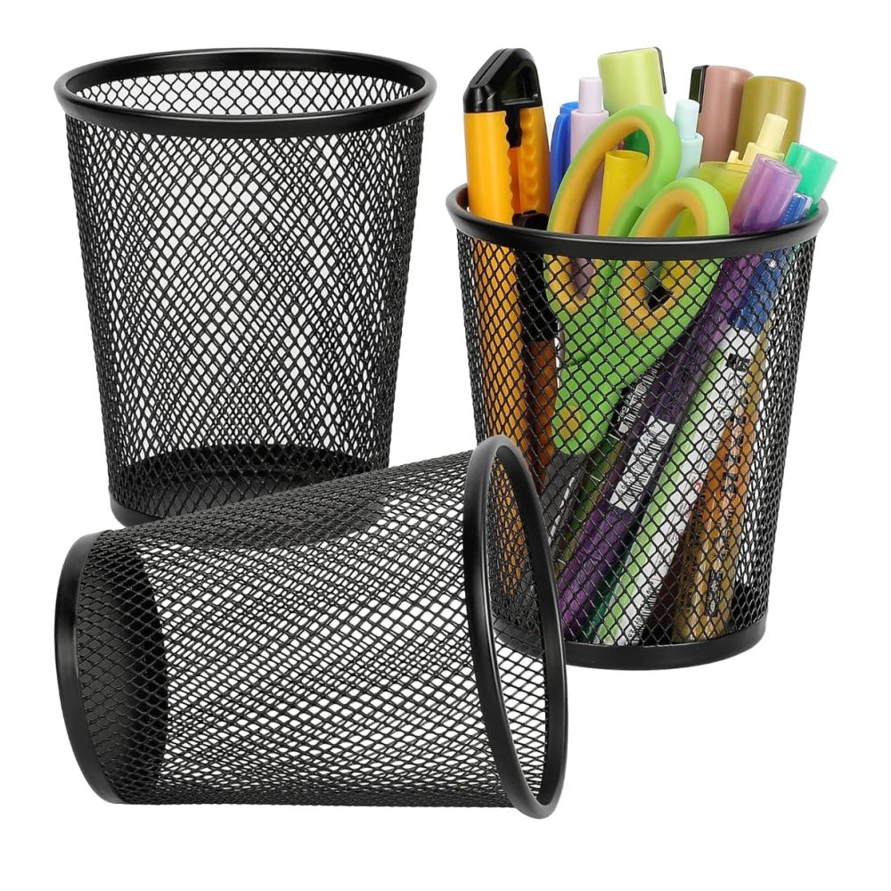 PEN STAND Metal Mesh	Round Compact Loose Pkg
