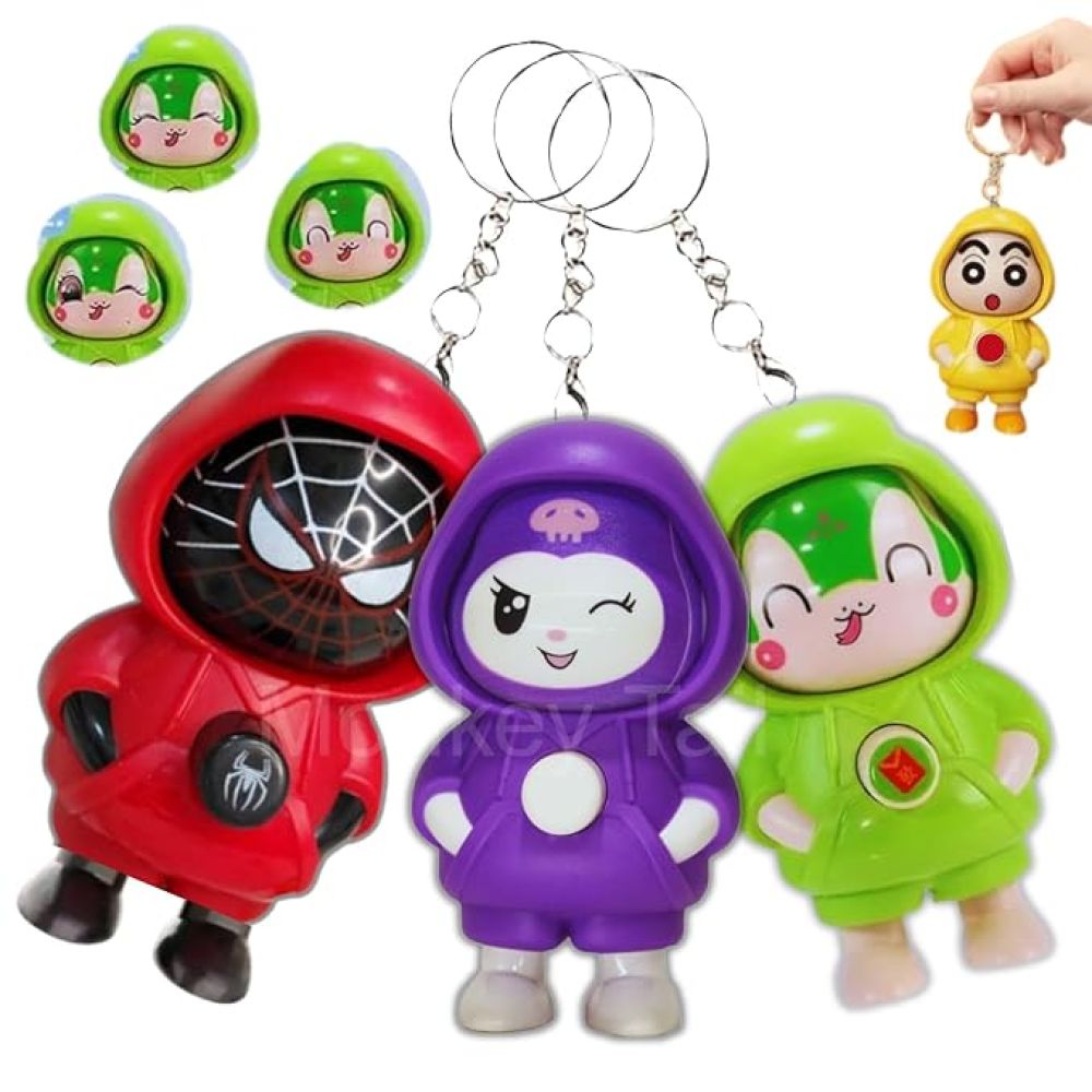 Cartoon Face Changer Keychains_	Assorted Dgn_Opp Pkg